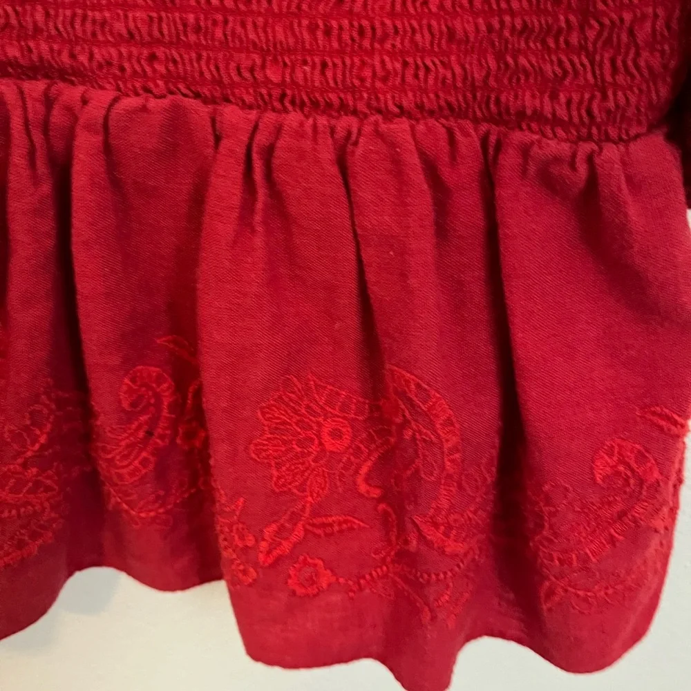 Zara Linen Crop Ruffle Top - Picture 3 of 5